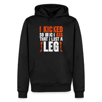 Beinprothese Einbeiniger Beinamputierter - Männer Premium Bio Hoodie - Schwarz - Vorne - Nico (187cm)