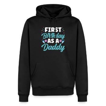 Premier anniversaire en tant que papa papa père fête - Sweat à capuche Premium bio Homme - noir - Devant - Nico (187cm)