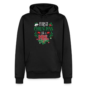 Premier Noël en tant qu’épouse Premier Noël - Sweat à capuche Premium bio Homme - noir - Devant - Nico (187cm)