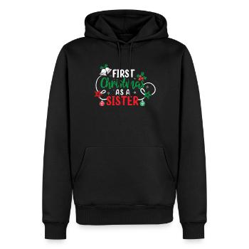 Erste Weihnachten Als Schwester Familie Schwanger - Männer Premium Bio Hoodie - Schwarz - Vorne - Nico (187cm)