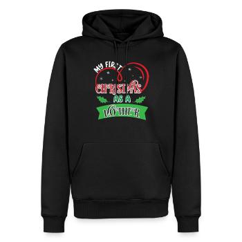 Mein Erstes Weihnachten Als Mutter Schwanger - Männer Premium Bio Hoodie - Schwarz - Vorne - Nico (187cm)