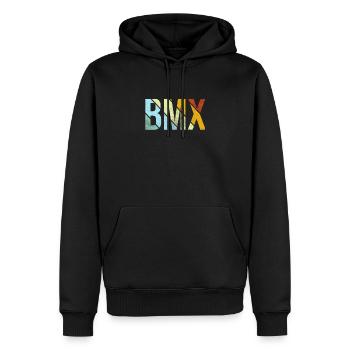 BMX Retro - Männer Premium Bio Hoodie - Schwarz - Vorne - Nico (187cm)