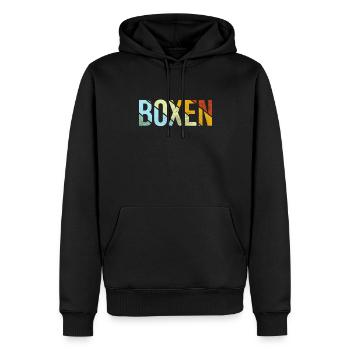 Boxen Retro - Männer Premium Bio Hoodie - Schwarz - Vorne - Nico (187cm)