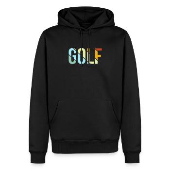 Golf Retro - Männer Premium Bio Hoodie - Schwarz - Vorne - Nico (187cm)