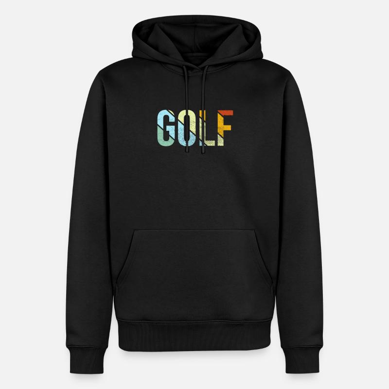 Golf Retro - Männer Premium Bio Hoodie - Schwarz