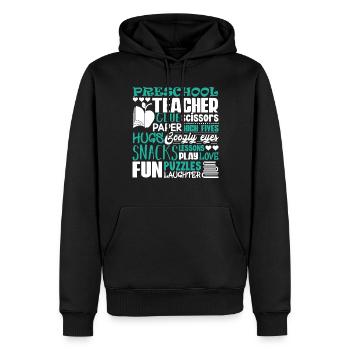 Preschool Teacher Preschool Teacher Fun Love - Men’s Premium Organic Hoodie - black - Front - Nico (187cm)