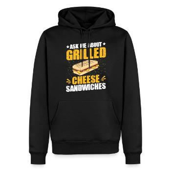 Amour Fromage Grillé Hommes Femmes - Sweat à capuche Premium bio Homme - noir - Devant - Nico (187cm)
