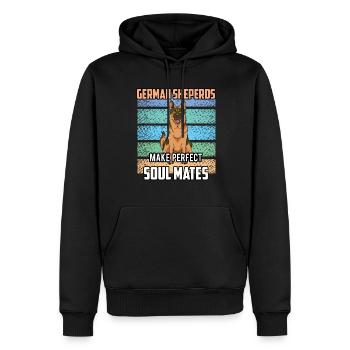 Bergers Allemands Âme Sœur Parfaite Mignonne - Sweat à capuche Premium bio Homme - noir - Devant - Nico (187cm)