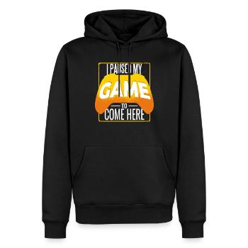 J’ai mis MON jeu en pause pour être ici Gamer Gaming - Sweat à capuche Premium bio Homme - noir - Devant - Nico (187cm)