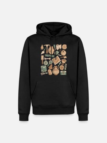 Archeologia - Felpa con cappuccio ecologica premium da uomo - nero