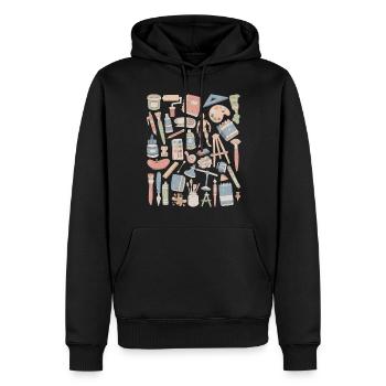 Art et créativité - Sweat à capuche Premium bio Homme - noir - Devant - Nico (187cm)