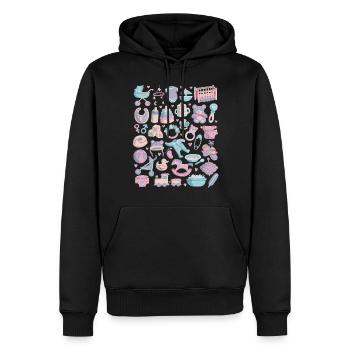 Bébé - Sweat à capuche Premium bio Homme - noir - Devant - Nico (187cm)