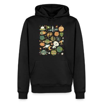 Astronomy, Space, Universe, Space, Planets - Men’s Premium Organic Hoodie - black - Front - Nico (187cm)