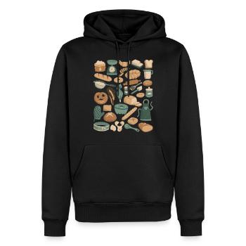 Baking & Bakery Doodles - Men’s Premium Organic Hoodie - black - Front - Nico (187cm)