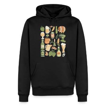 Bière - Sweat à capuche Premium bio Homme - noir - Devant - Nico (187cm)