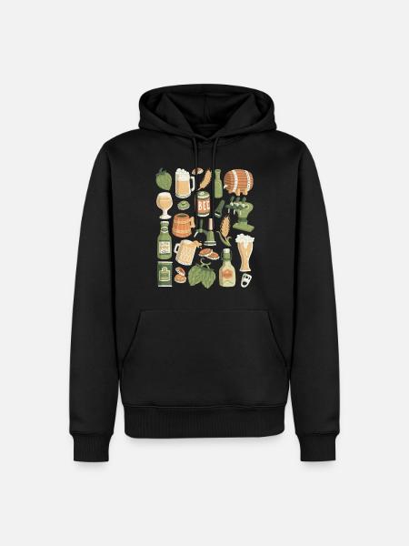 Bière - Sweat à capuche Premium bio Homme - noir
