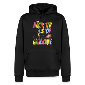 Nächster Stop Grundschule - Fahrrad - Männer Premium Bio Hoodie - Schwarz - Vorne - Nico (187cm)
