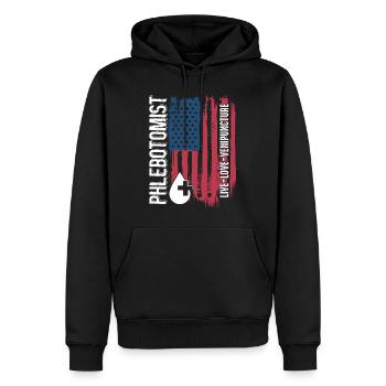 Phlebotomist Phlebotomist Live Love Venipuncture - Men’s Premium Organic Hoodie - black - Front - Nico (187cm)
