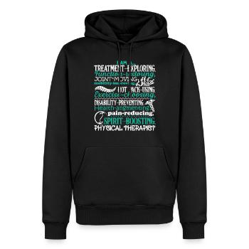 Physical Therapist Physical Therapist Treatment - Men’s Premium Organic Hoodie - black - Front - Nico (187cm)