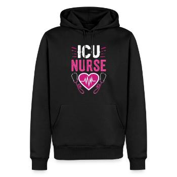 Intensivkrankenschwester Intensiv Intensivpflege - Männer Premium Bio Hoodie - Schwarz - Vorne - Nico (187cm)