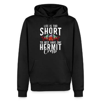 Cadeaux de crabe ermite - Sweat à capuche Premium bio Homme - noir - Devant - Nico (187cm)