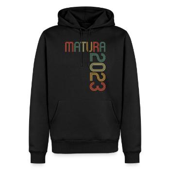 Matura Jeunes Filles Femmes et Hommes Matura 2023 - Sweat à capuche Premium bio Homme - noir - Devant - Nico (187cm)