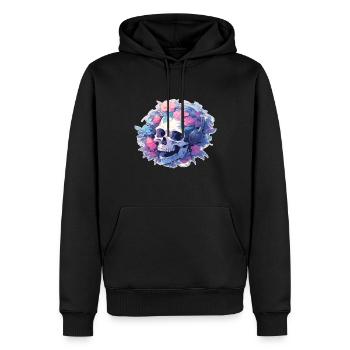 Skull Skulls Cuffie Skull - Felpa con cappuccio ecologica premium da uomo - nero - Fronte - Nico (187cm)