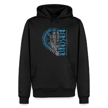 Berserker Bär Wikinger Krieger Runen Design - Männer Premium Bio Hoodie - Schwarz - Vorne - Nico (187cm)
