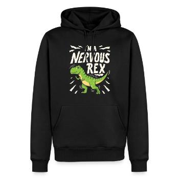 Conception de l’anxiété Je suis un Rex nerveux - Sweat à capuche Premium bio Homme - noir - Devant - Nico (187cm)