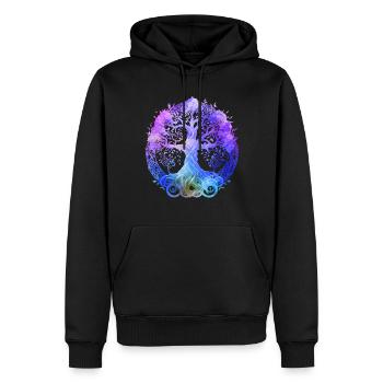 Baum des Yoga Lebens Spiritualität und Meditation - Männer Premium Bio Hoodie - Schwarz - Vorne - Nico (187cm)