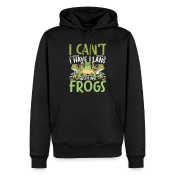 Grenouille aux yeux rouges Rainette - Sweat à capuche Premium bio Homme - noir - Devant - Nico (187cm)
