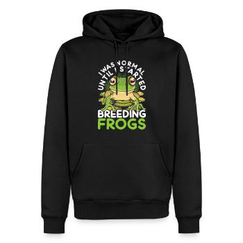 Éleveur de grenouilles Éleveur de grenouilles - Sweat à capuche Premium bio Homme - noir - Devant - Nico (187cm)