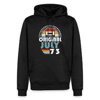 50th Birthday Year July 1973 Original 1973 - Men’s Premium Organic Hoodie - black - Front - Nico (187cm)