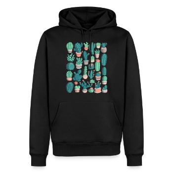 Cactus - Sweat à capuche Premium bio Homme - noir - Devant - Nico (187cm)