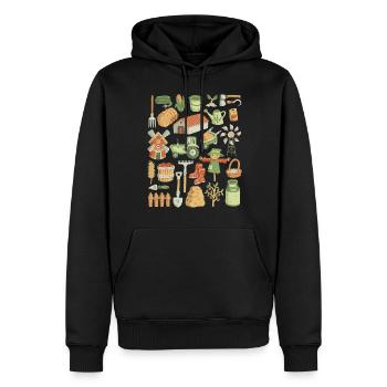 Ferme - Sweat à capuche Premium bio Homme - noir - Devant - Nico (187cm)
