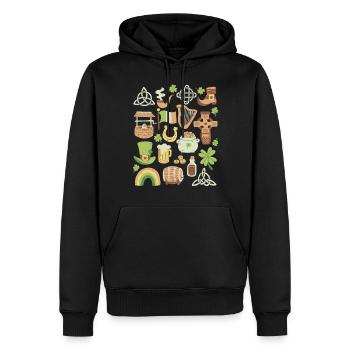 Irlande - Sweat à capuche Premium bio Homme - noir - Devant - Nico (187cm)