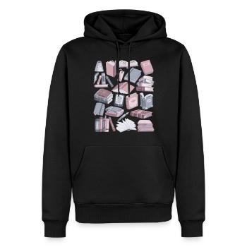 Livres - Sweat à capuche Premium bio Homme - noir - Devant - Nico (187cm)