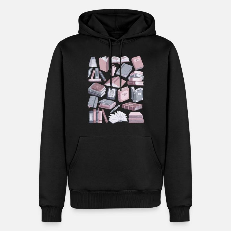 Bücher - Männer Premium Bio Hoodie - Schwarz