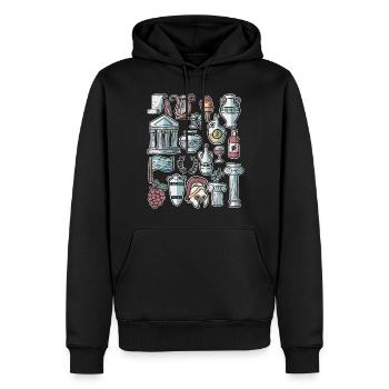 Grèce - Sweat à capuche Premium bio Homme - noir - Devant - Nico (187cm)