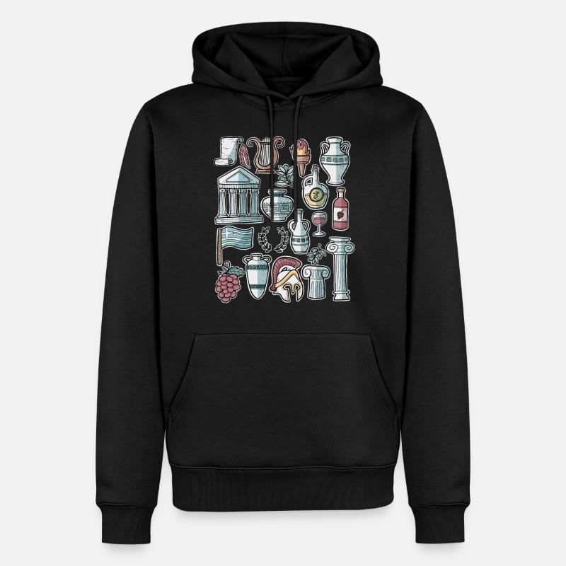 Grèce - Sweat à capuche Premium bio Homme - noir