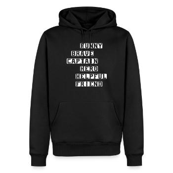 Drôle Brave Captain Hero Ami serviable - Sweat à capuche Premium bio Homme - noir - Devant - Nico (187cm)