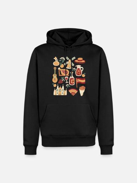 Spain - Men’s Premium Organic Hoodie - black