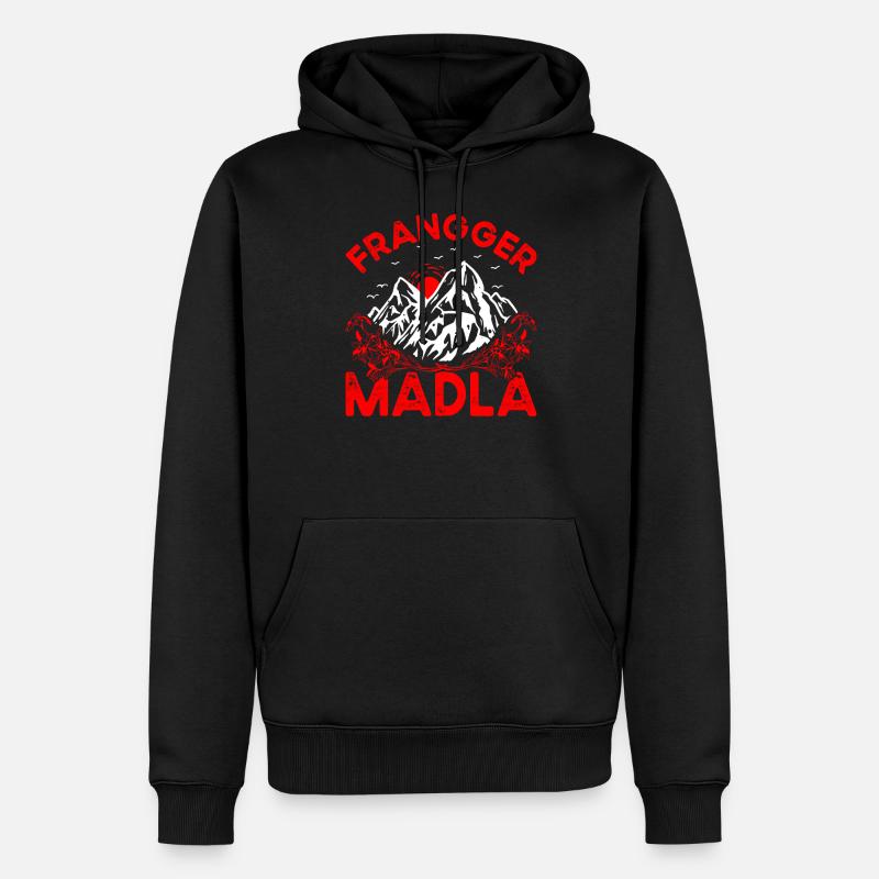 Fränkisch Franker Madla - Männer Premium Bio Hoodie - Schwarz