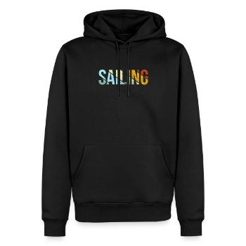 Rétro de la voile - Sweat à capuche Premium bio Homme - noir - Devant - Nico (187cm)