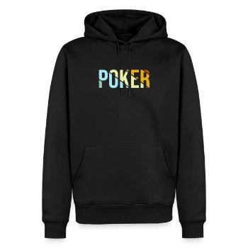 Poker Rétro - Sweat à capuche Premium bio Homme - noir - Devant - Nico (187cm)