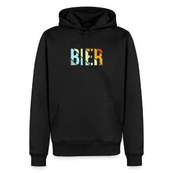 Bier Retro - Männer Premium Bio Hoodie - Schwarz - Vorne - Nico (187cm)