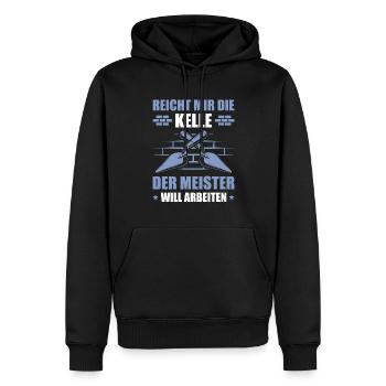 Maurer Reicht mir die Kelle Maurermeister - Männer Premium Bio Hoodie - Schwarz - Vorne - Nico (187cm)