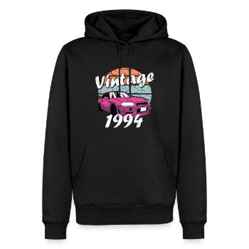 1994 - Baujahr 1994 - Jahrgang 1994 - Männer Premium Bio Hoodie - Schwarz - Vorne - Nico (187cm)