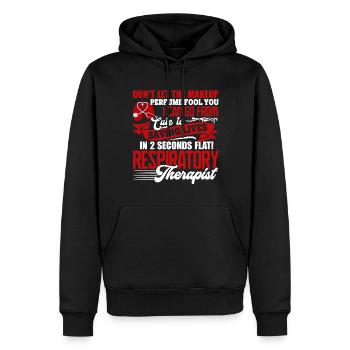 Respiratory Therapist Saving Lives - Men’s Premium Organic Hoodie - black - Front - Nico (187cm)