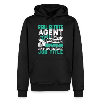 Real Estate Real Estate Agent Job Title - Men’s Premium Organic Hoodie - black - Front - Nico (187cm)
